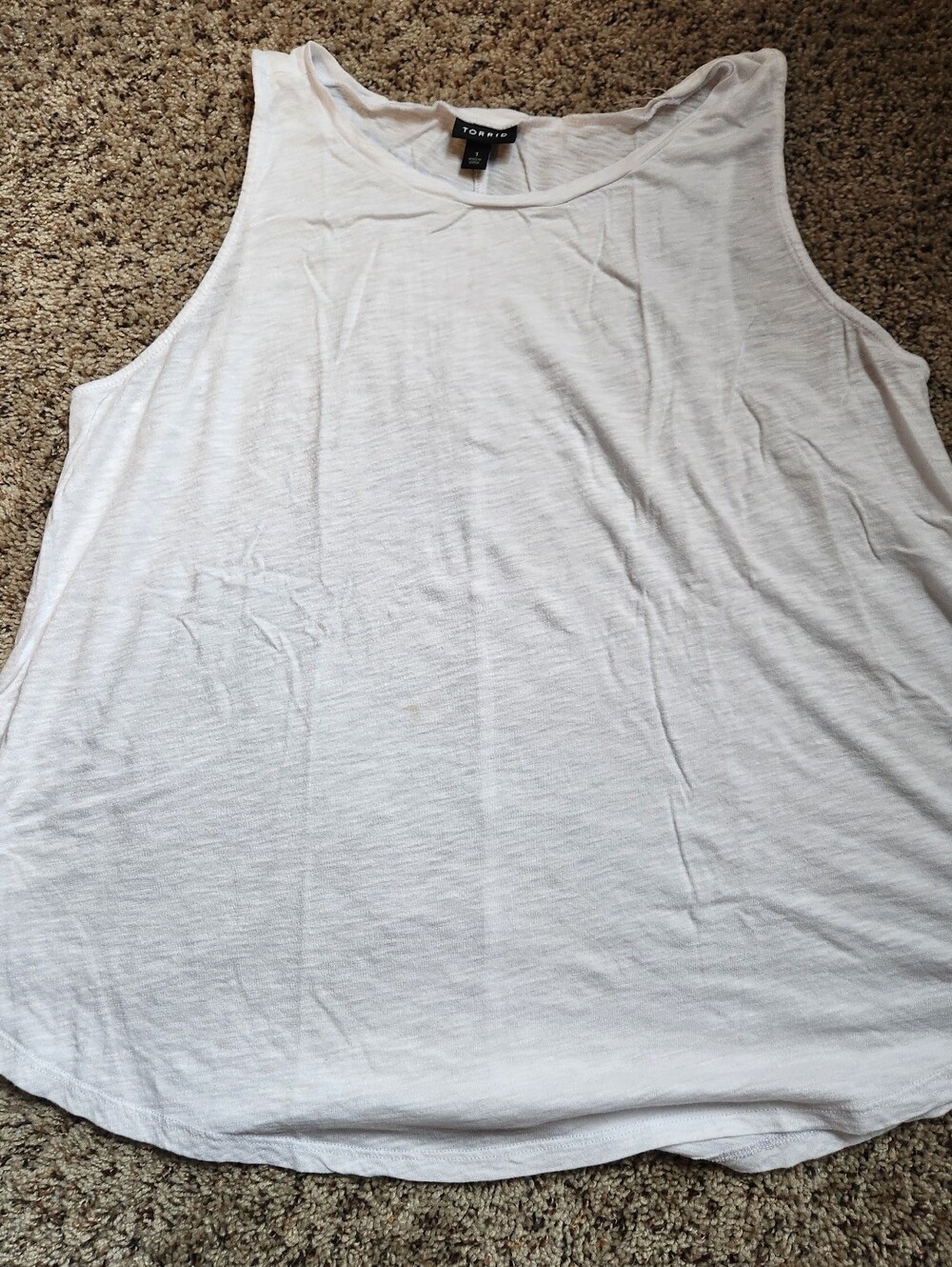 torrid White Lightweight Crew Neck Tank